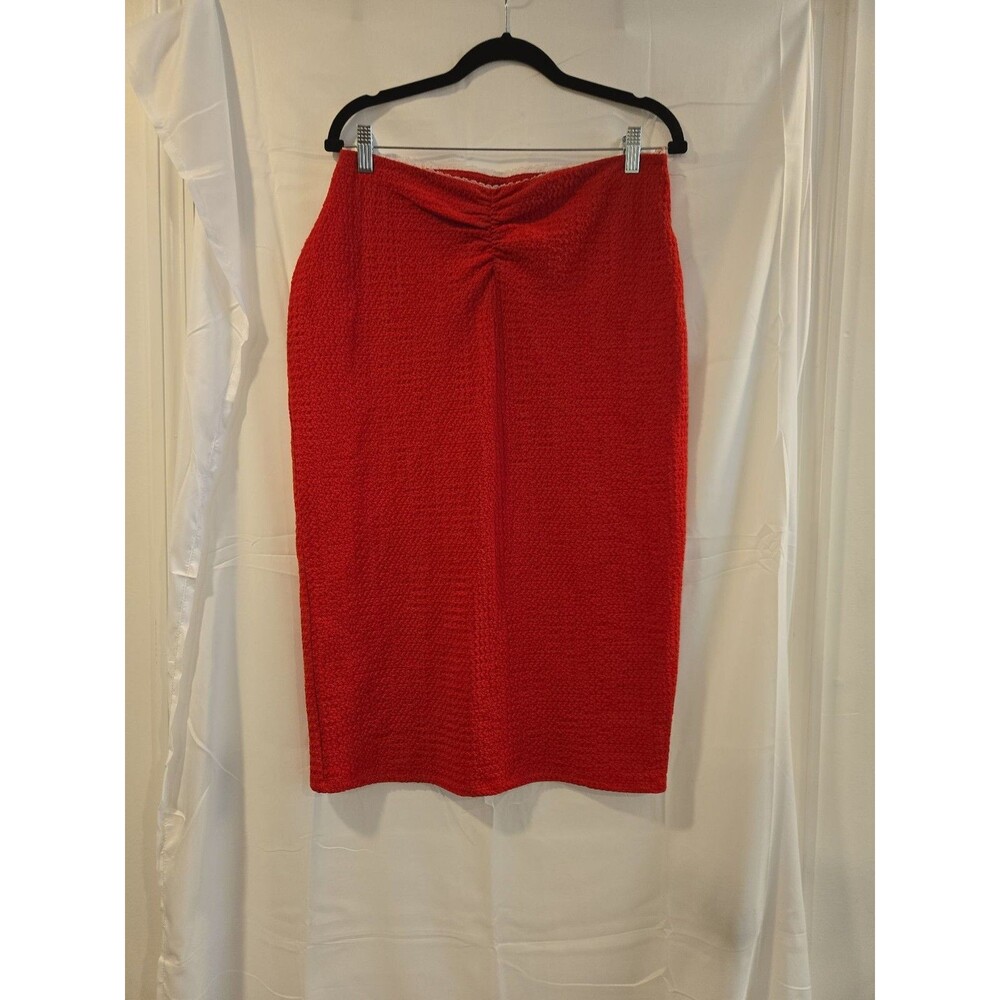 Madden NYC Vibrant Red Textured Ruched Dress